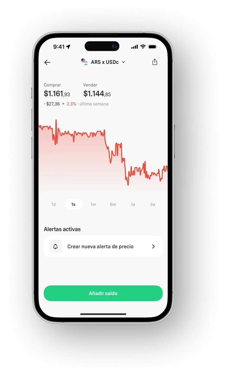 DolarApp balance page mobile screenshot