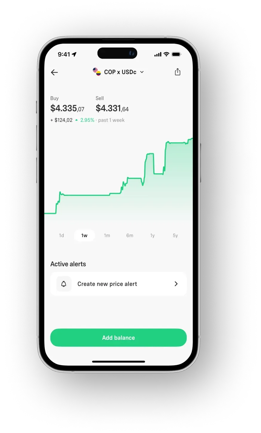 DolarApp balance page mobile screenshot